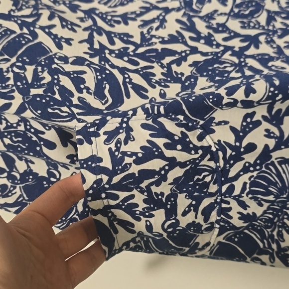 LILLY PULITZER Kristin Flounce Dress In Blue Oyster Bay - Picture 6 of 9